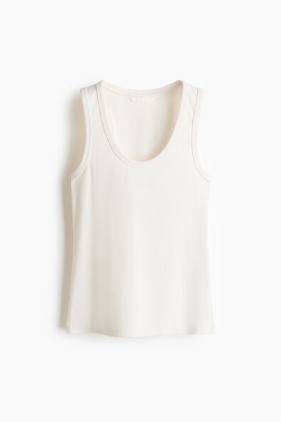 Ribbed cotton vest top