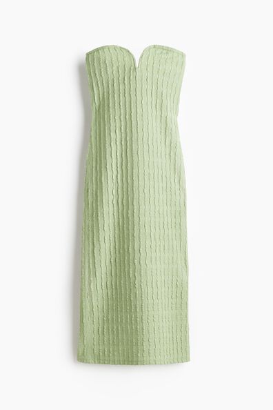 Textured jersey bandeau dress