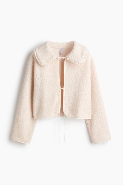 Collared bouclé cardigan