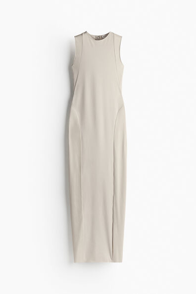 Sheer-section bodycon dress