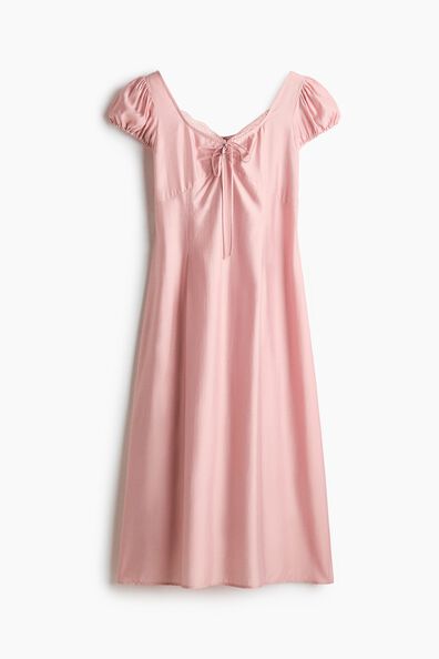 Flared puff-sleeved dress