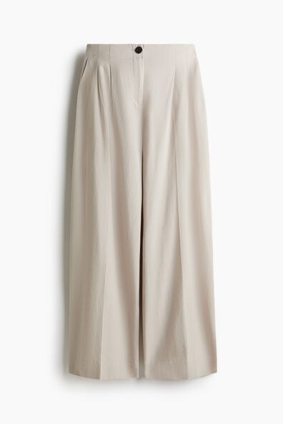 Wide linen-blend trousers