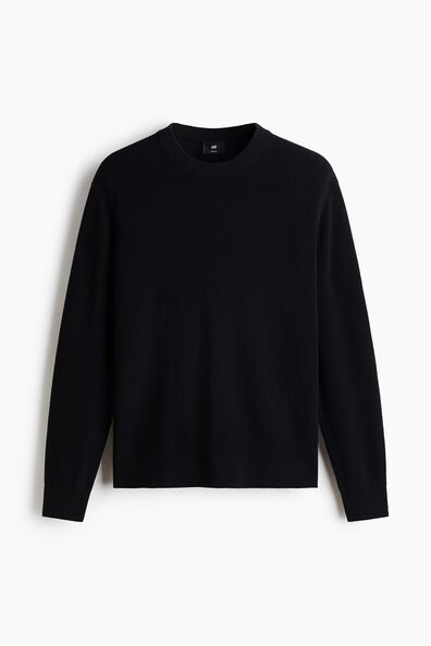 Regular Fit Rib-knit cotton jumper