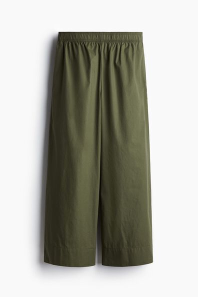 Ankle-length cotton trousers