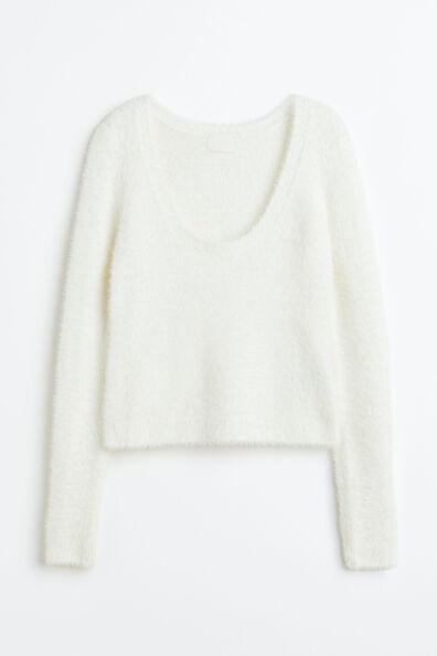 Fluffy-knit jumper