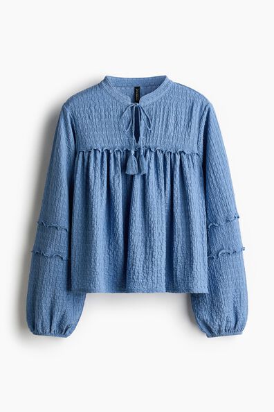Crinkled jersey blouse