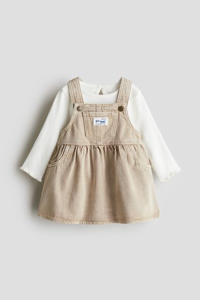 2-piece denim dress and top set