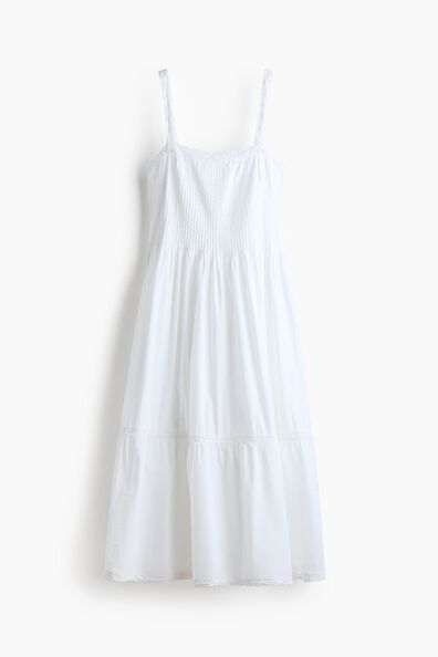 Lace-trimmed flared-skirt dress