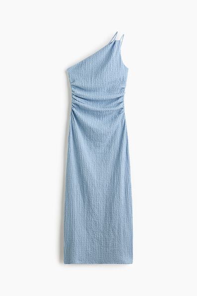 Crinkled one-shoulder dress