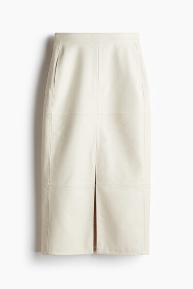 Coated pencil skirt