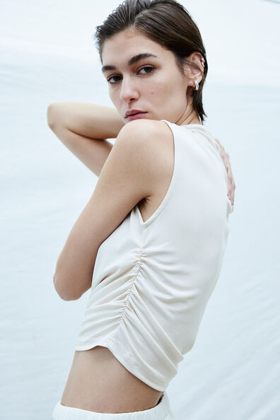 Cropped turtleneck top