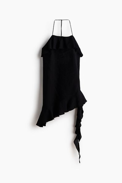 Flounced halterneck dress