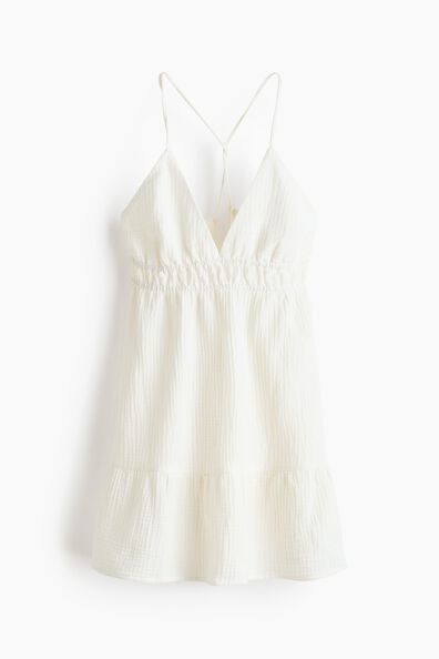 Open-back muslin dress