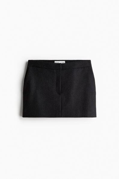 Wool-blend tailored mini skirt 
