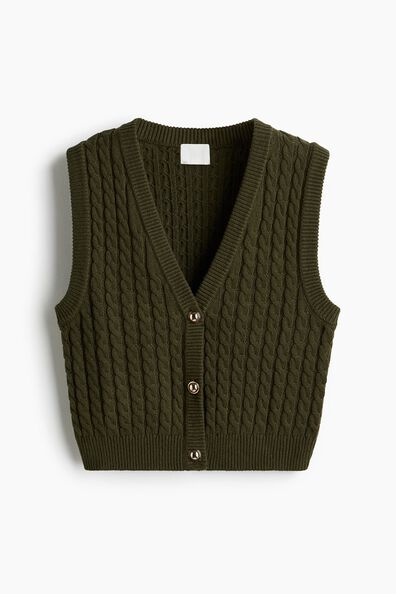 Cable-knit waistcoat