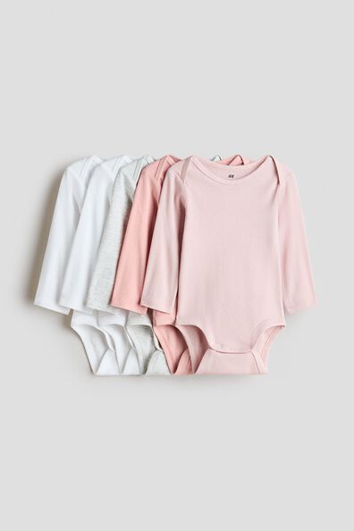 5-pack envelope-neck cotton bodysuits