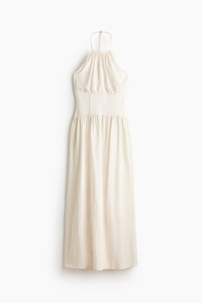 Ruched halterneck dress