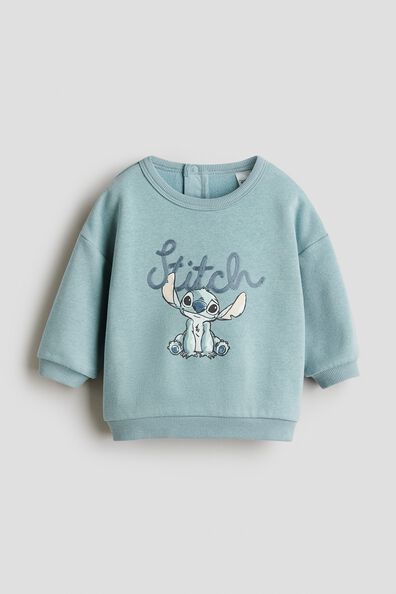 Motif-detail brushed-inside sweatshirt