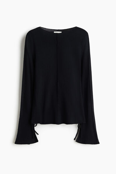 Knitted boat-neck top