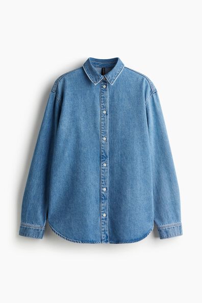 Oversized denim shirt