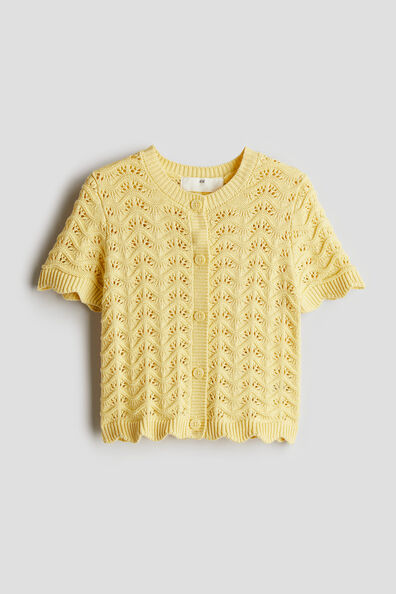 Pattern-knit cotton top