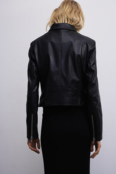 Coated biker jacket