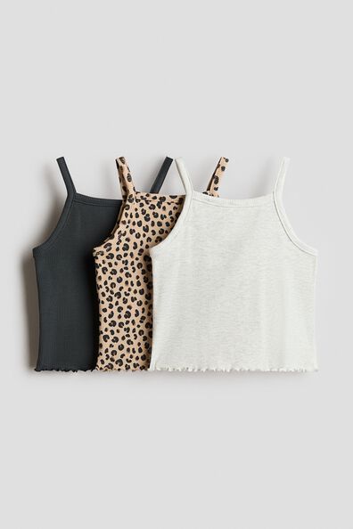 3-pack cotton strappy tops