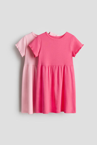 2-pack ribbed cotton dresses