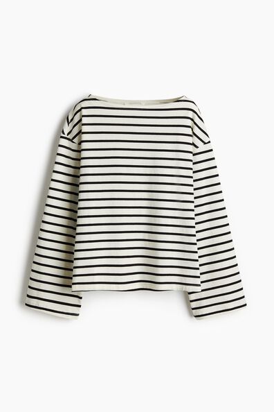 Boat-neck cotton top