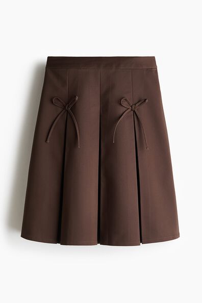 Bow-detail pleated skirt