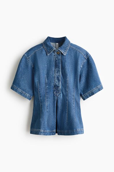 Waisted denim shirt