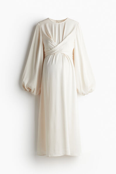 MAMA Balloon-sleeved satin dress