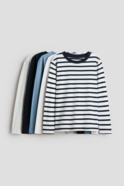 5-pack long-sleeved cotton T-shirts