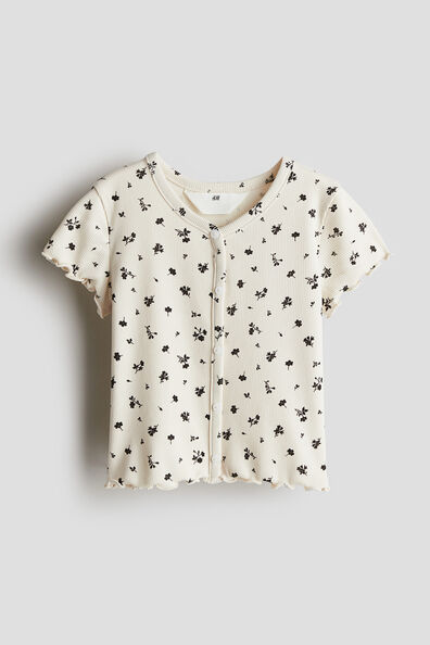 Ribbed cotton t-shirt