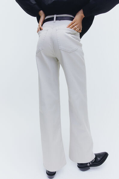 Wide twill trousers