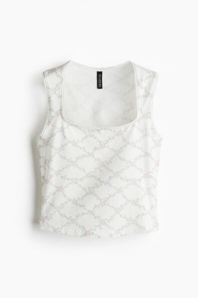 Picot-trimmed vest top