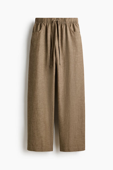 Straight drawstring trousers