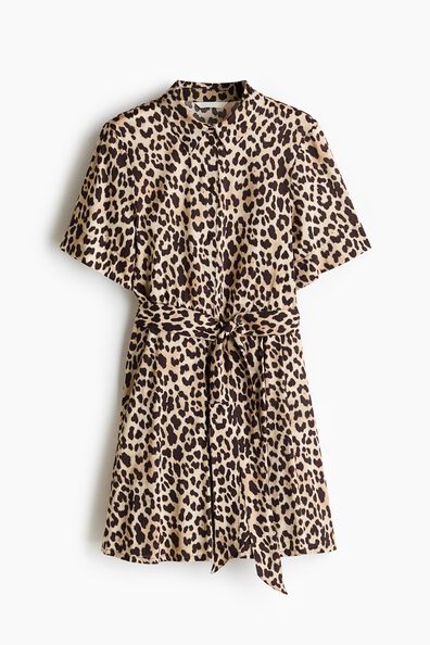 Tie-belt shirt dress
