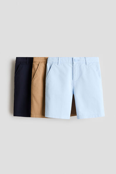3-pack cotton chino shorts