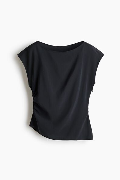 Ruched viscose-blend top