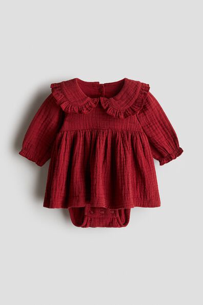 Cotton muslin bodysuit dress