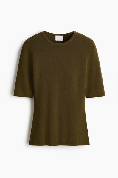 Rib-knit T-shirt