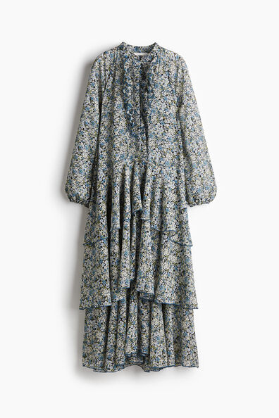 Flounced maxi dress