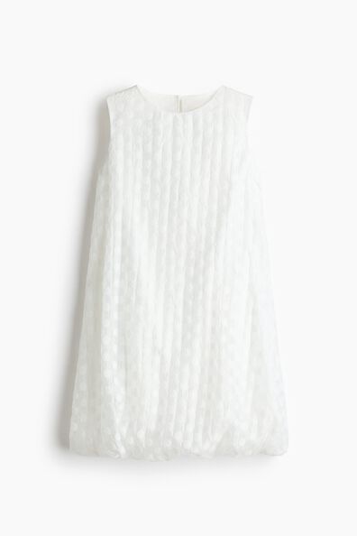 Jacquard-weave bubble-hem dress