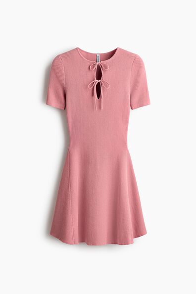 Rib-knit mini dress