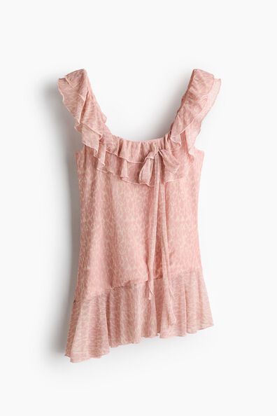 Frill-trimmed mesh top