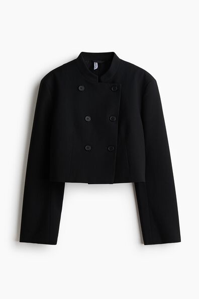 Cropped double-breasted blazer