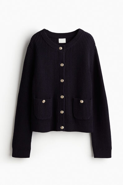 Rib-knit cardigan