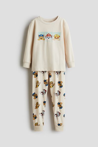 Printed cotton jersey pyjamas