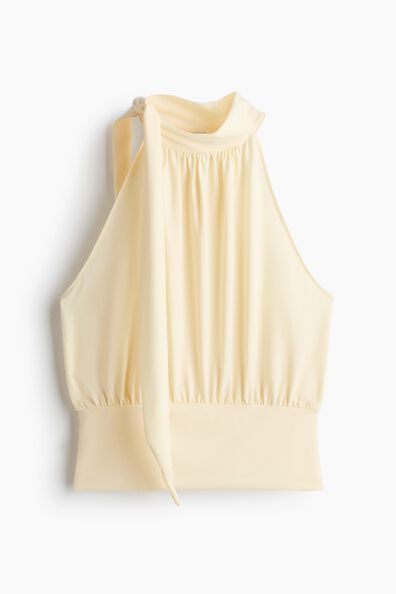 Scarf-collar crêpe top